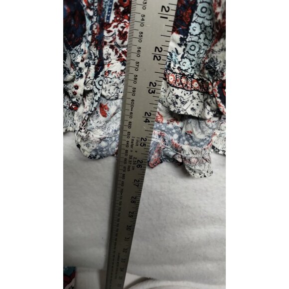 Mossimo Supply Co. Women's Patchwork Print Romper Button Front & Elastic Waist M - Picture 8 of 9